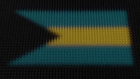 Bahamian Flag Light Shining on Scrolling Bullets Stock Footage 274295223