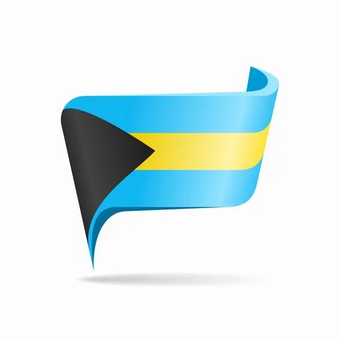 Bahamian flag map pointer layout. Vector illustration. Stock Illustration