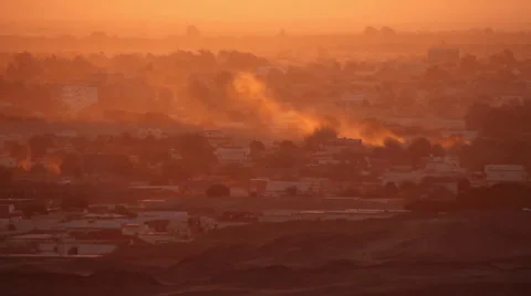 Bahariya Oasis at sunset close-up, Egypt Stock Footage 34809654