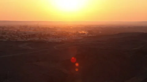 Bahariya Oasis at sunset, Egypt Stock Footage 34803623