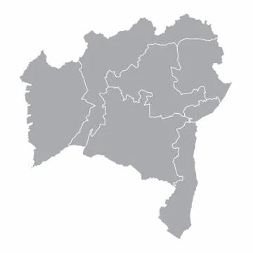Bahia State regions map Stock Illustration