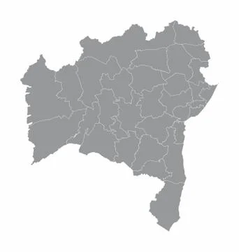 Bahia State regions map Stock Illustration