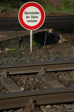 Bahn-Verbotsschild Foto stock