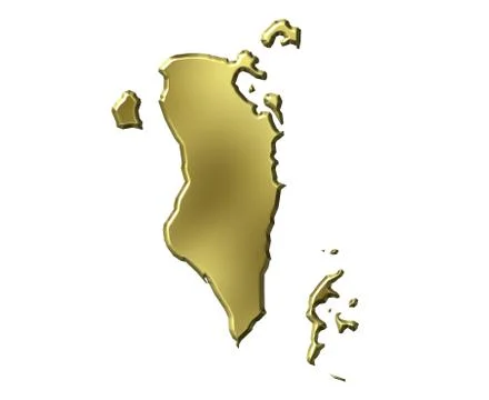 Bahrain 3d golden map Stock Illustration