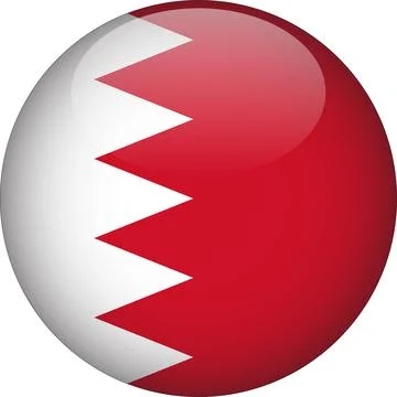 Bahrain 3D Rounded Flag Vector Stock Illustration