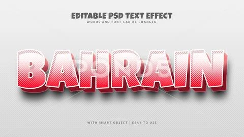 Bahrain 3d text effect editable PSD Template