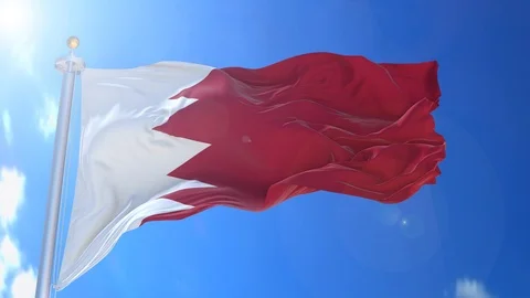 Bahrain animated flag pack in 3D and green screen Stock Footage 119933480