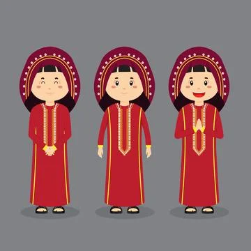 Bahrain Character with Various Expression Stock Illustration