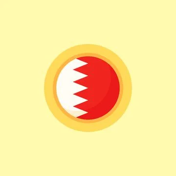 Bahrain - Circular Flag Stock Illustration