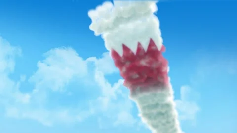 Bahrain Flag 3D Render Animation Created with Colored Smoke Trails by Aircra Stock-Footage 332314352