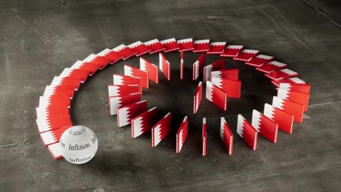 Bahrain Flag - Affected by Inflation Stock-Footage 321550985