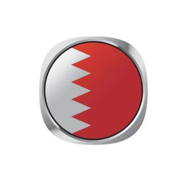 Bahrain flag button Stock Illustration