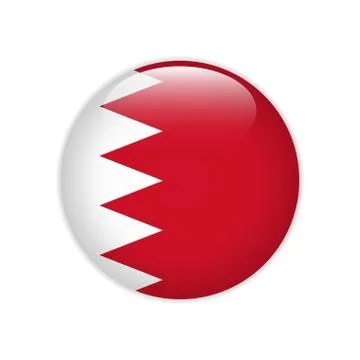 Bahrain flag on button 스톡 일러스트