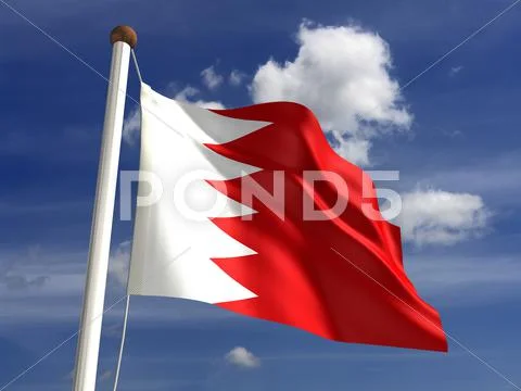 Bahrain flag (with clipping path) Stock Illustration