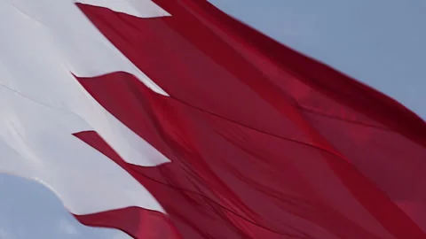 Bahrain Flag Close Up Video stock 243012257