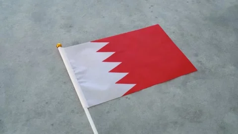 Bahrain flag close up on isolated background. Concept Bahraini country flag. Stock Footage 344084289