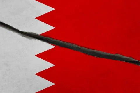 Bahrain flag cracked Stock Illustration