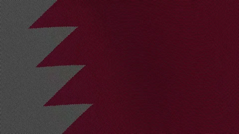 Bahrain Flag Digital Particle Waving Seamless Loop Animation on Black Backg.. Stock Footage 339302036