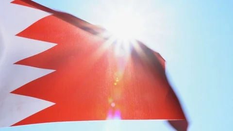Bahrain Flag Flapping Stock Footage 118957316