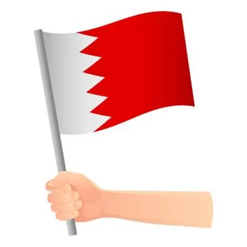 Bahrain flag in hand Stock Illustration