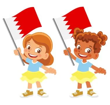 Bahrain flag in hand set Stock Illustration