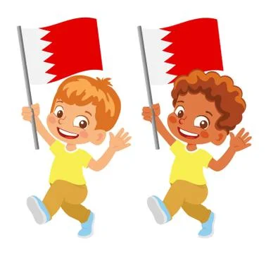 Bahrain flag in hand set Stock Illustration
