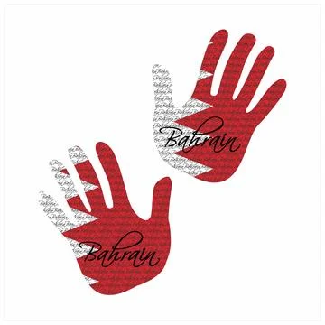 Bahrain flag hand vector 库存插图