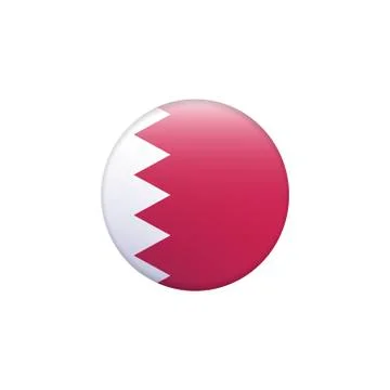 Bahrain flag isolated vector. Flag Glossy Button. Stock Illustration