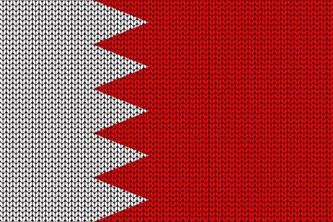 Bahrain flag in knitting pattern Illustrazione stock