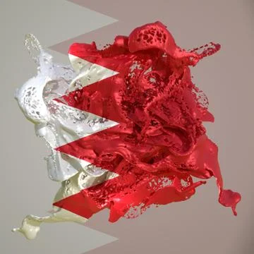 Bahrain flag liquid Stock Illustration