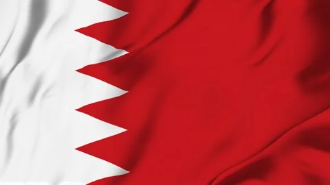 Bahrain flag loop animation with fabric texture, seamless waving background Stock Footage 342672931