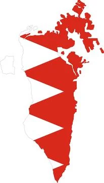 Bahrain Flag in Map, Bahrain Map with Flag, Nation Flag of Bahrain, Bahrain m Stock Illustration
