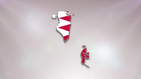 Bahrain Flag on Map Stock Footage 277945785