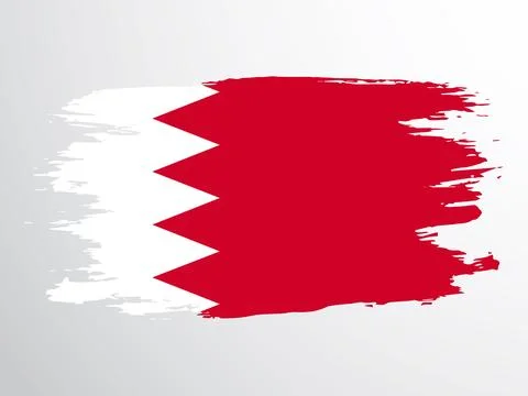 Bahrain flag painted with a brush Stock Illustration