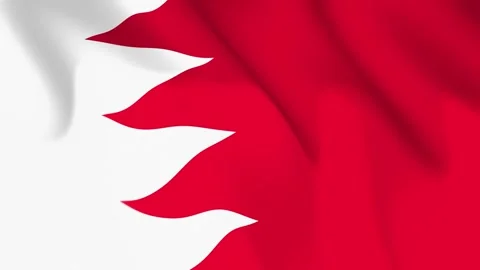 Bahrain Flag Seamless Loop 4k 60fps on Sky Background Stock Footage 340342399