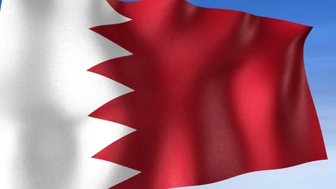 Bahrain Flag - Set of 3 Angles with Masks [3WaveSeries] Stock Footage 102770626