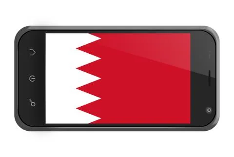 Bahrain flag on smartphone screen isolated Stock Illustration