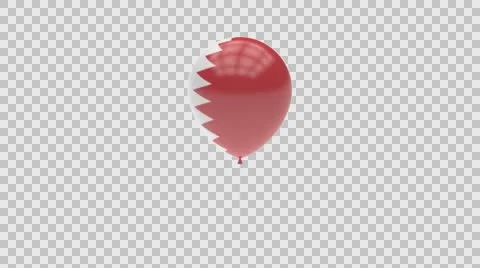 Bahrain flag textured balloon rotating Alpha Stock-Footage 61382910