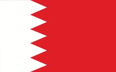 Bahrain flag vector graphic. Rectangle Bahraini flag illustration. Bahrain co Stock Illustration