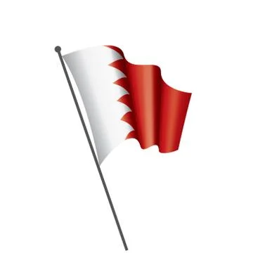Bahrain flag, vector illustration Stock Illustration