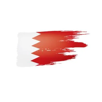 Bahrain flag, vector illustration on a white background Stock Illustration