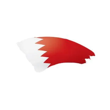 Bahrain flag, vector illustration on a white background Stock Illustration