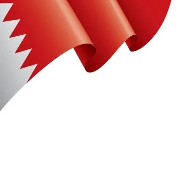 Bahrain flag, vector illustration on a white background Stock Illustration