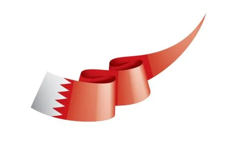 Bahrain flag, vector illustration on a white background Stock Illustration