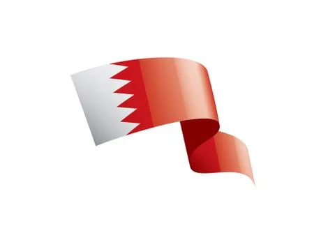 Bahrain flag, vector illustration on a white background Stock Illustration