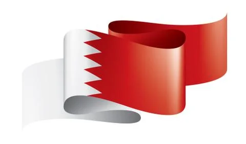 Bahrain flag, vector illustration on a white background Stock Illustration