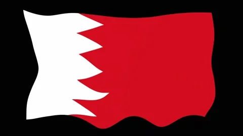Bahrain flag wave animated black background Stock Footage