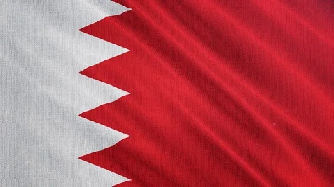 Bahrain flag is waving 3D animation.  Stock Footage 100756003