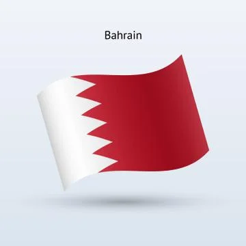 Bahrain flag waving form. Vector illustration. Stock Illustration