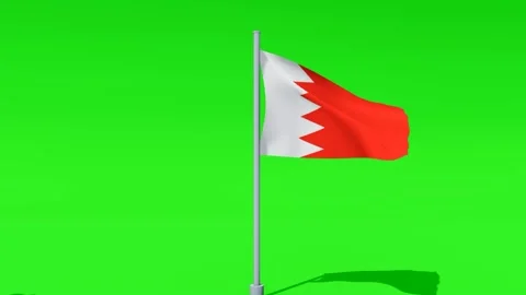 Bahrain Flag Waving on Green Screen Stock Footage 331049320